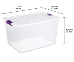 66-Quart Clear Latch Storage Tote -Home Decor Store 170005493 2