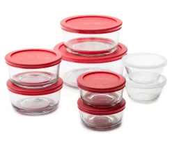 Glass Food Storage Set With Lids, 16-Piece