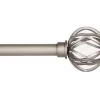 Malia Brushed Nickel Curtain Rod, (66" - 120")
