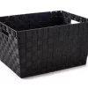 X-Large Black Woven Strap Storage Bin