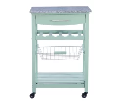 Smith Granite Top Kitchen Cart With Storage Basket -Home Decor Store 810389659 A0 2