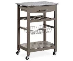 Smith Granite Top Kitchen Cart With Storage Basket -Home Decor Store 810389660 1