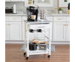 Smith Granite Top Kitchen Cart With Storage Basket -Home Decor Store 810389661 B8