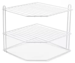 White Wire 3-Tier Corner Counter Rack