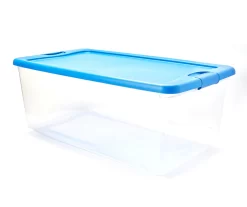 Clear & Summer Blue Latching Storage Tote -Home Decor Store 810390805 A0 1