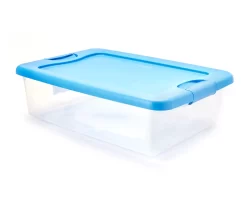 Clear & Summer Blue Latching Storage Tote -Home Decor Store 810390814 A0 1