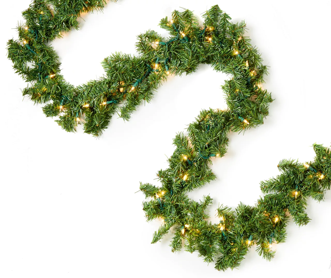 18' Pine Branch Pre-Lit Garland With Clear Lights 1 18' Pine Branch Pre-Lit Garland With Clear Lights