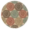 Somerville Beige Round Outdoor Area Rug, (7'10")