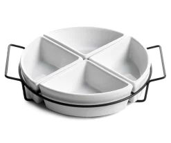 Gibson Circle 4-Section Tidbit Dish With Stand
