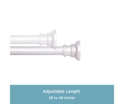 Brushed Nickel Twist & Fit No Tools Tension Window Curtain Rod, (28" - 48") -Home Decor Store 810430284 4