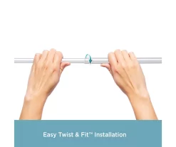 Brushed Nickel Twist & Fit No Tools Tension Window Curtain Rod, (28" - 48") -Home Decor Store 810430284 5