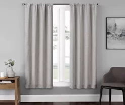 Anya Linen Blackout Rod Pocket Curtain Panel Pair, (63")