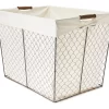 Chicken Wire Floor Bin With Linen Liner
