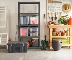 Gray 50-Quart Storage Shelf Tote -Home Decor Store 810463801 810463790 810463789 810463802 2