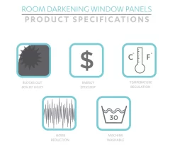 Evelyn Medallion Gray & White Room-Darkening Rod Pocket Curtain Panel Pair, (95") -Home Decor Store 810468104 6