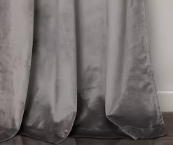 Prima Velvet Color Block Room-Darkening Grommet Curtain Panel Pair, (84") -Home Decor Store 810468128 3