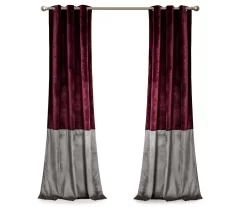Prima Velvet Color Block Room-Darkening Grommet Curtain Panel Pair, (84") -Home Decor Store 810468130 6