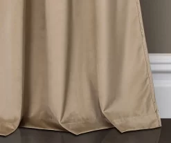 Prima Velvet Color Block Room-Darkening Grommet Curtain Panel Pair, (84") -Home Decor Store 810468151 3