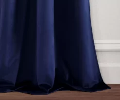 Prima Velvet Navy Room-Darkening Grommet Curtain Panel Pair, (95") 10 Prima Velvet Navy Room-Darkening Grommet Curtain Panel Pair, (95") -Home Decor Store 810468170 3