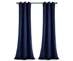 Prima Velvet Navy Room-Darkening Grommet Curtain Panel Pair, (95") 13 Prima Velvet Navy Room-Darkening Grommet Curtain Panel Pair, (95") -Home Decor Store 810468170 6