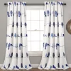 Rowley Birds Navy & White Room-Darkening Rod Pocket Curtain Panel Pair, (84")