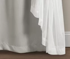 Lush Light Gray Blackout Grommet Curtain Panel Pair With Sheer Overlay, (84") -Home Decor Store 810468193 5