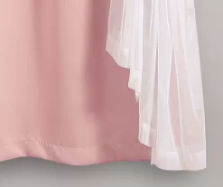 Lush Pink Blackout Grommet Curtain Panel Pair With Sheer Overlay, (63") 12 Lush Pink Blackout Grommet Curtain Panel Pair With Sheer Overlay, (63") -Home Decor Store 810468197 5