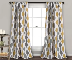 Mid-Century Geo Room-Darkening Back Tab Curtain Panel Pair -Home Decor Store 810468209