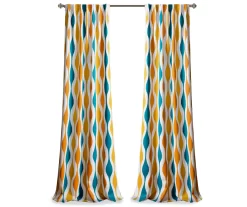 Mid-Century Geo Room-Darkening Back Tab Curtain Panel Pair -Home Decor Store 810468210 7