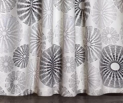 Circles Charcoal & Gray Room-Darkening Rod Pocket Curtain Panel Pair, (84") -Home Decor Store 810468214 2