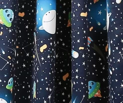 Universe Navy Room-Darkening Rod Pocket Curtain Panel Pair, (84") -Home Decor Store 810468228 2