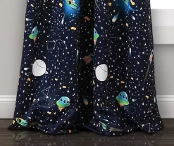 Universe Navy Room-Darkening Rod Pocket Curtain Panel Pair, (84") -Home Decor Store 810468228 3