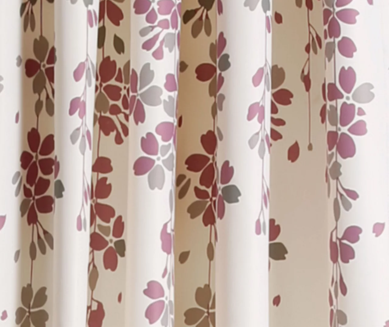 Weeping Flowers Purple & Gray Room-Darkening Rod Pocket Curtain Panel Pair, (84") 3 Weeping Flowers Purple & Gray Room-Darkening Rod Pocket Curtain Panel Pair, (84") - Image 3