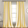 Wilbur Stripe Yellow & White Room-Darkening Back Tab Curtain Panel Pair, (84")