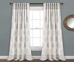 Teardrop Leaf Room-Darkening Back Tab Curtain Panel Pair -Home Decor Store 810468258