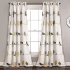Rowley Birds Yellow & Gray Room-Darkening Rod Pocket Curtain Panel Pair, (84")