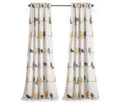 Rowley Birds Yellow & Gray Room-Darkening Rod Pocket Curtain Panel Pair, (84") 13 Rowley Birds Yellow & Gray Room-Darkening Rod Pocket Curtain Panel Pair, (84") -Home Decor Store 810468265 6