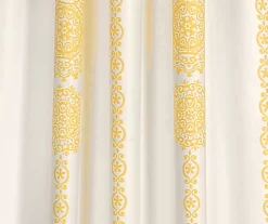 Stripe Medallion Yellow Room-Darkening Rod Pocket Curtain Panel Pair, (84") -Home Decor Store 810468272 2