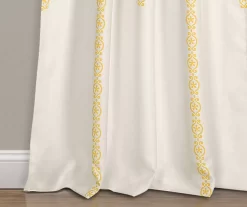 Stripe Medallion Yellow Room-Darkening Rod Pocket Curtain Panel Pair, (84") -Home Decor Store 810468272 3