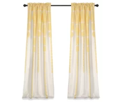 Stripe Medallion Yellow Room-Darkening Rod Pocket Curtain Panel Pair, (84") -Home Decor Store 810468272 6