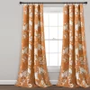 Botanical Garden Orange Room-Darkening Rod Pocket Curtain Panel Pair, (95")