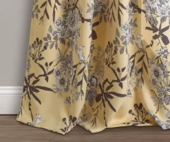 Botanical Garden Yellow Room-Darkening Rod Pocket Curtain Panel Pair, (95") -Home Decor Store 810468299 2