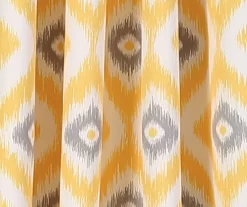 Diamond Ikat Yellow & Gray Room-Darkening Grommet Curtain Panel Pair, (84") -Home Decor Store 810468327 2
