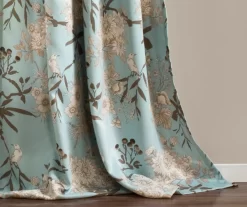 Botanical Garden Blue Room-Darkening Rod Pocket Curtain Panel Pair, (95") -Home Decor Store 810468364 2