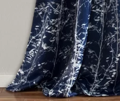 Forest Navy Room-Darkening Rod Pocket Curtain Panel Pair, (95") -Home Decor Store 810468406 3 1