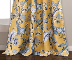 Dolores Yellow & Blue Floral Room-Darkening Rod Pocket Curtain Panel Pair, (63") 9 Dolores Yellow & Blue Floral Room-Darkening Rod Pocket Curtain Panel Pair, (63") -Home Decor Store 810468408 2