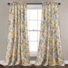 Dolores Yellow & Blue Floral Room-Darkening Rod Pocket Curtain Panel Pair, (95")