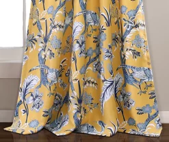 Dolores Yellow & Blue Floral Room-Darkening Rod Pocket Curtain Panel Pair, (95") 10 Dolores Yellow & Blue Floral Room-Darkening Rod Pocket Curtain Panel Pair, (95") -Home Decor Store 810468409 3