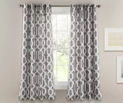 Edward Trellis Room-Darkening Grommet Curtain Panel Pair