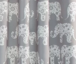 Elephant Parade Gray Room-Darkening Grommet Curtain Panel Pair, (84") -Home Decor Store 810468420 2